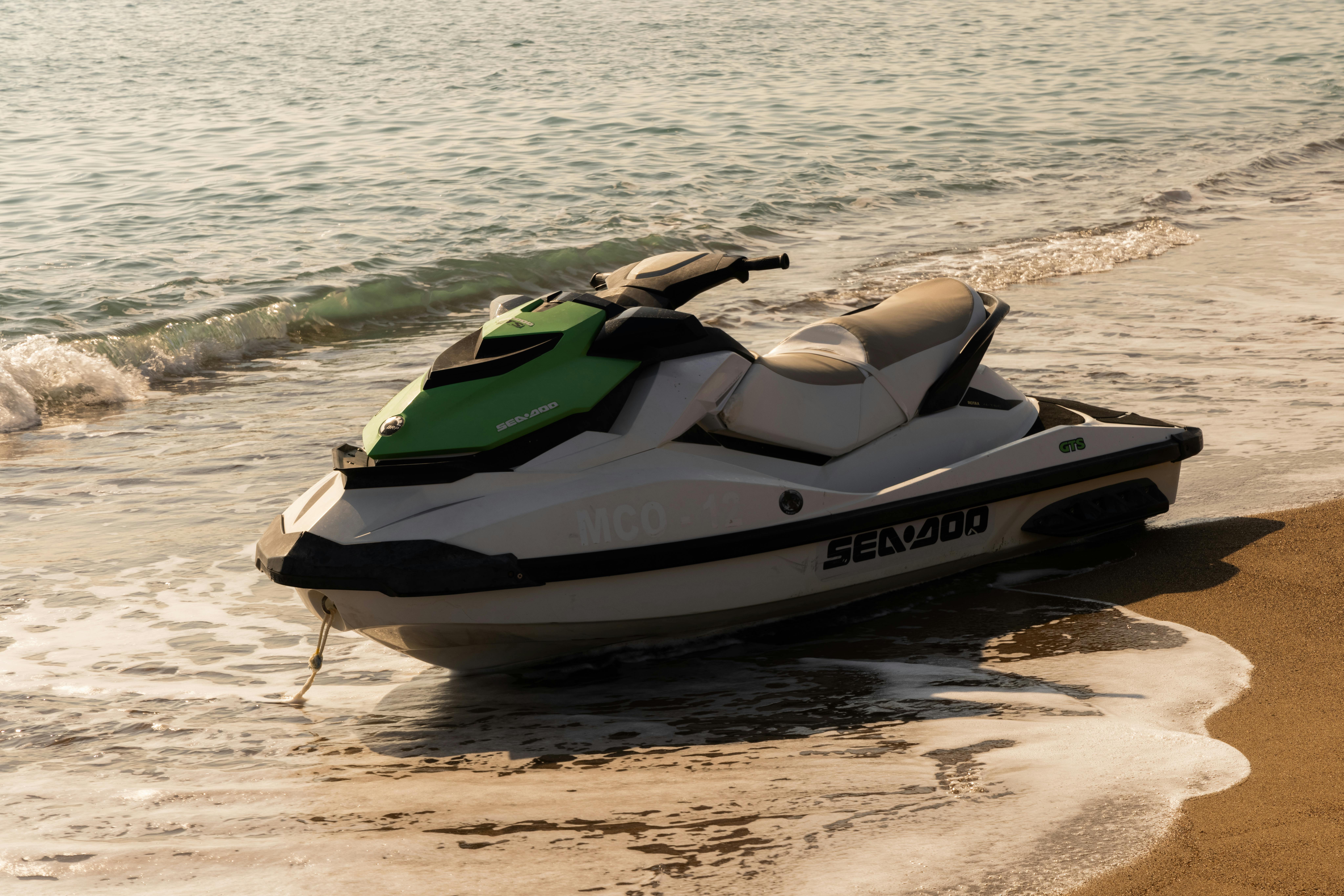 Organized jet ski rental dock.
