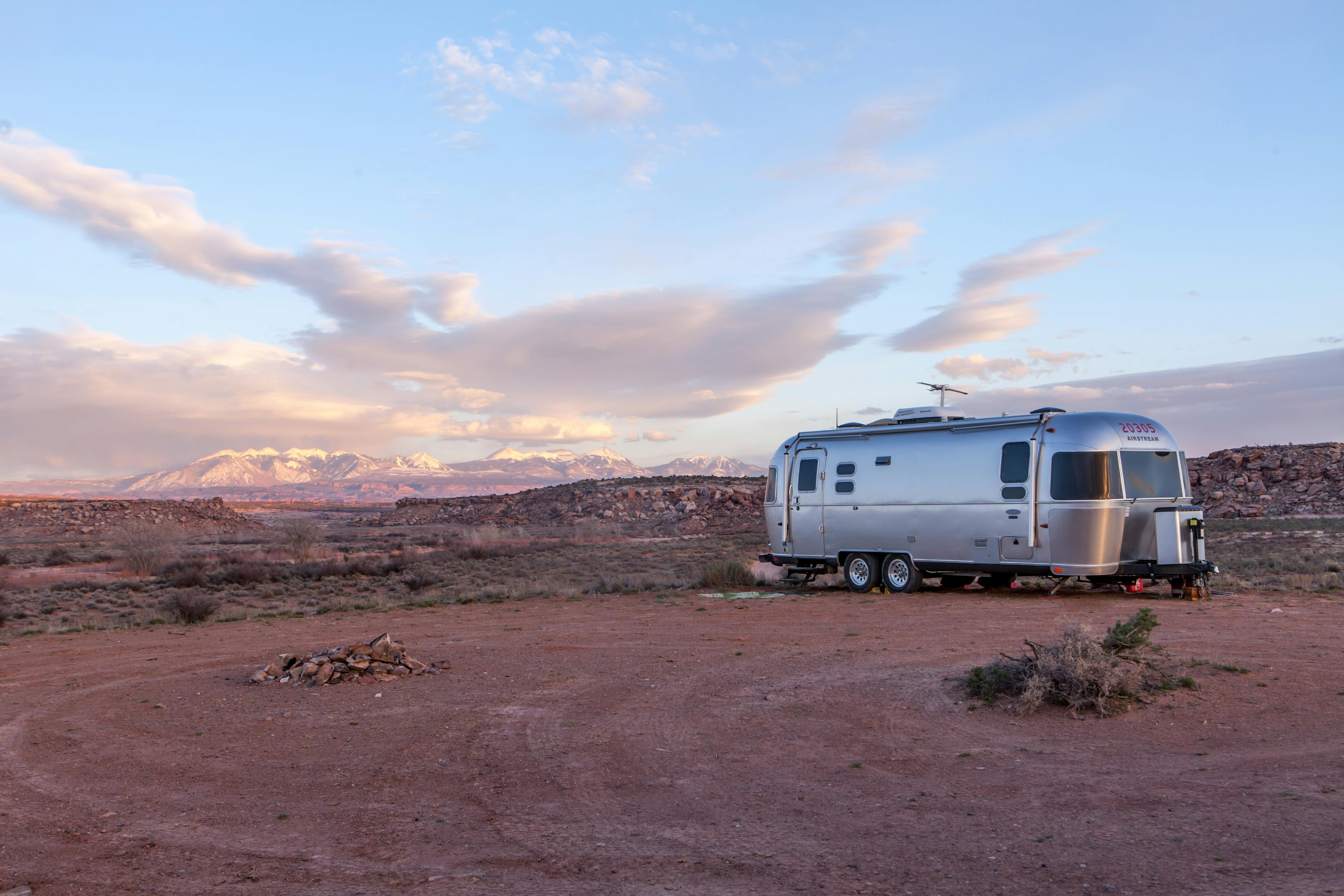 RV camper at a scenic location